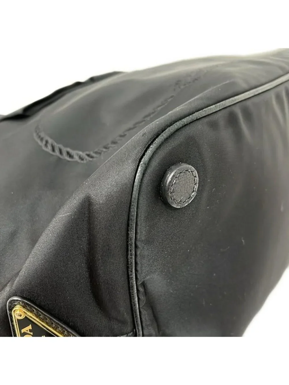 Prada Tote Logo Jacquard Black Ribbon Leather - Picture 6 of 10